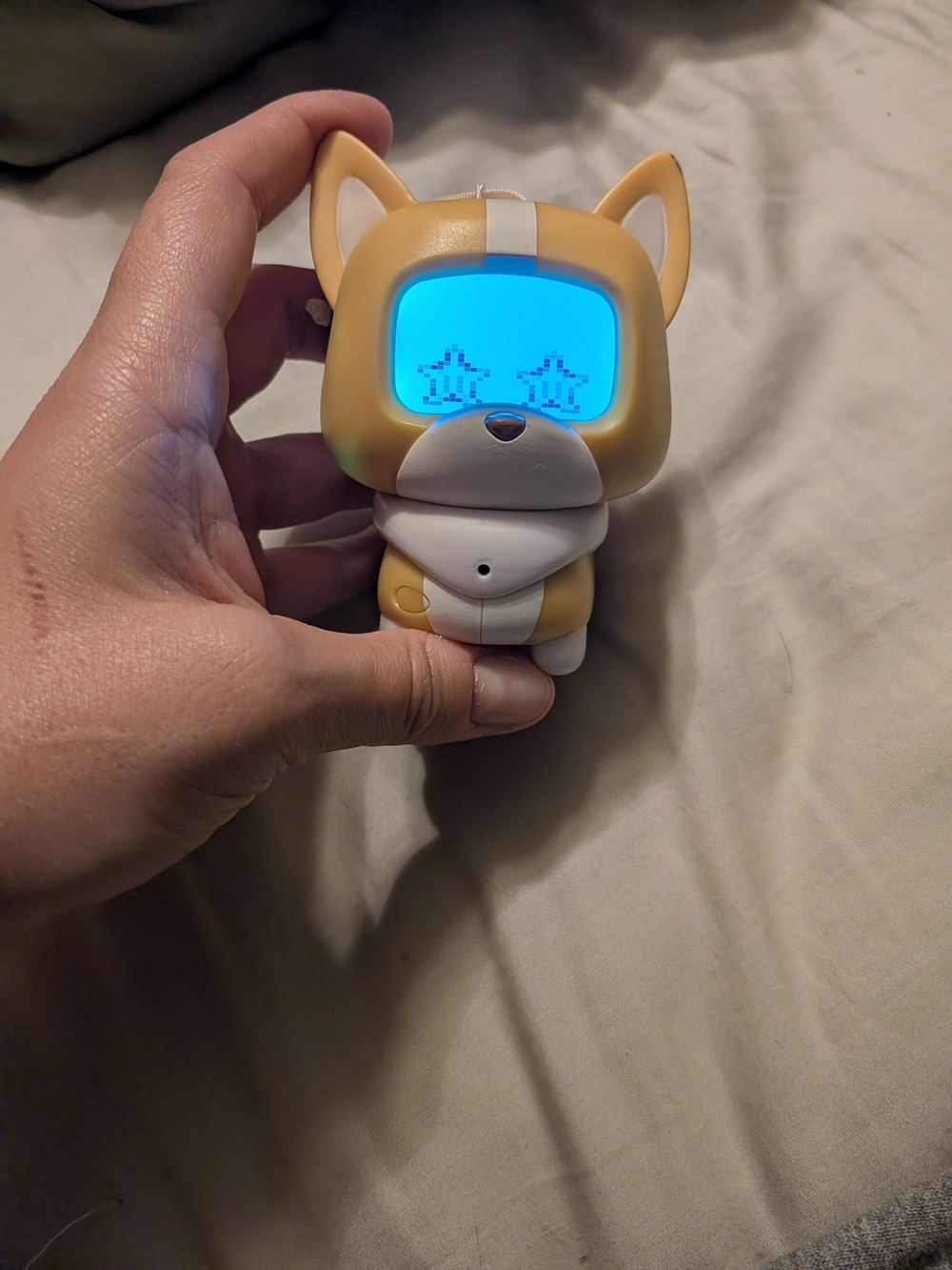 Cute Corgi Digital Night Light Toy - Tan and White